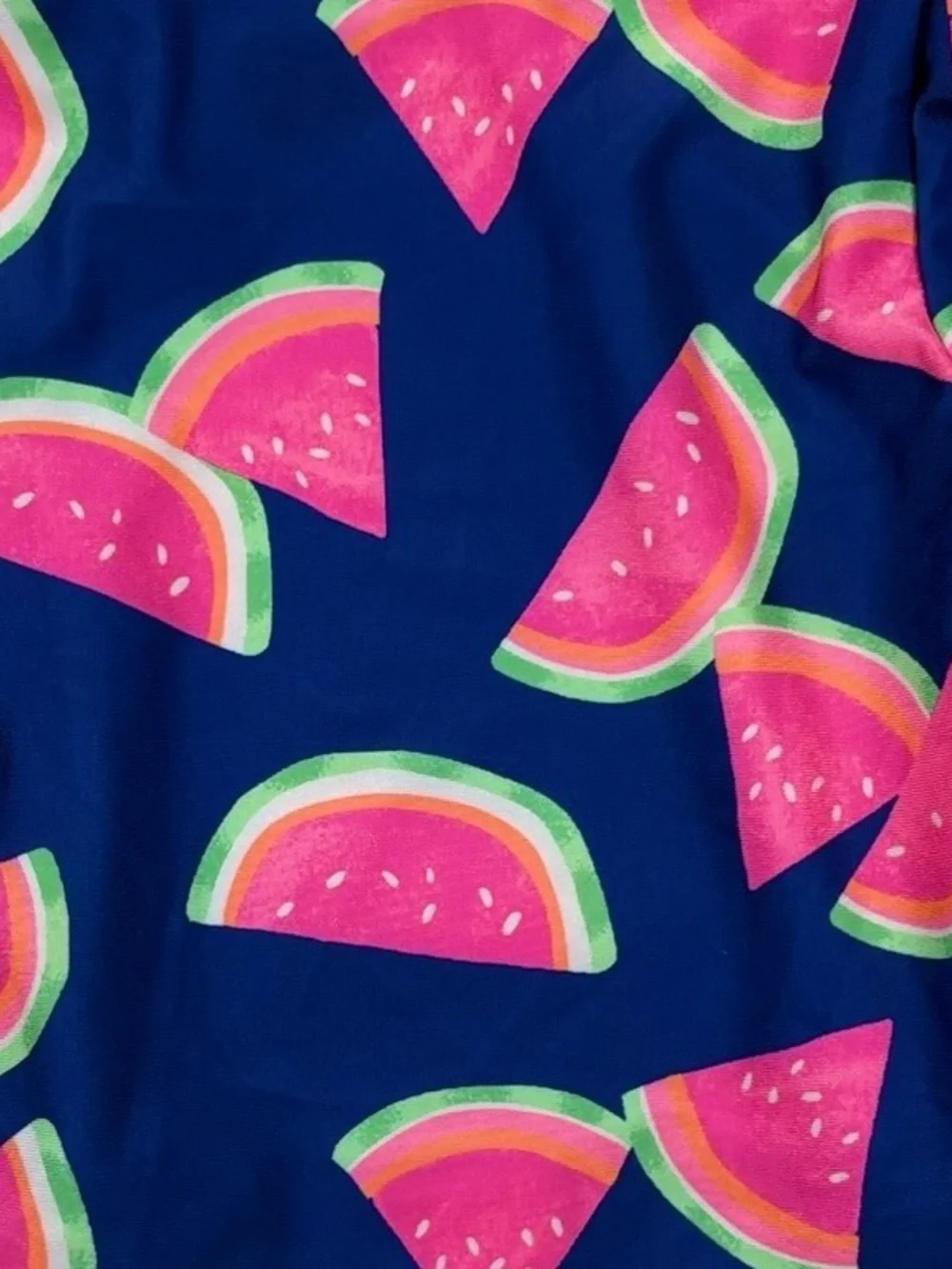 Wonder Nation Navy Long-Sleeve Swim Rashguard with Pink Watermelon Print